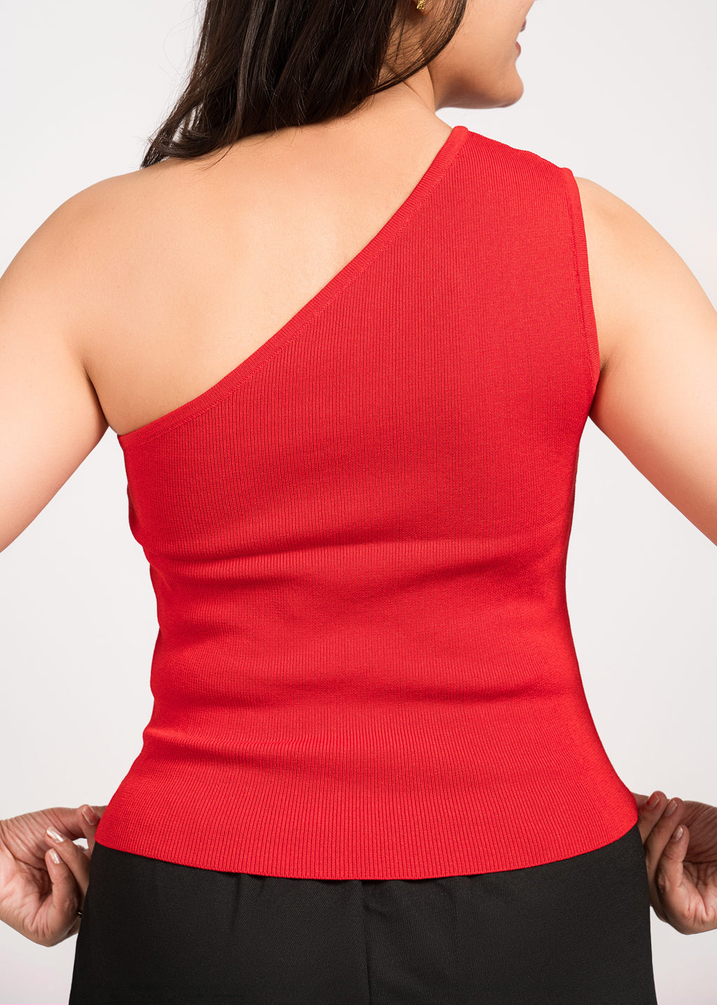 Red Bloom Stylish One-shoulder top Free Size