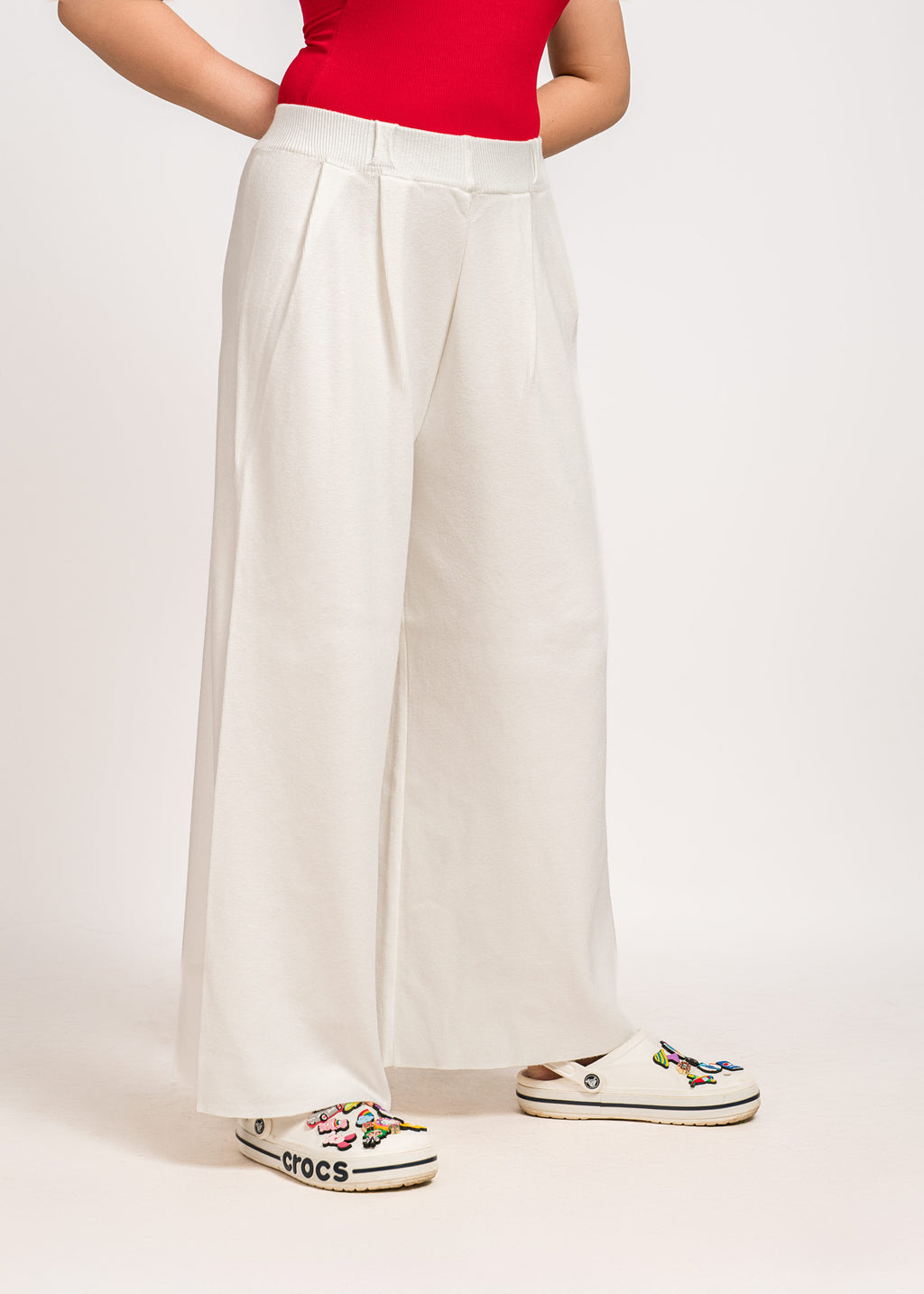 White woolen  super soft 4 way stretch Pants