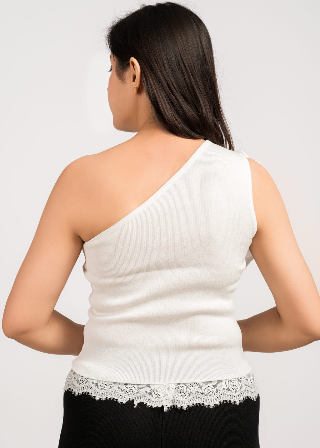 White Stylish Party Wear Top - Free Size