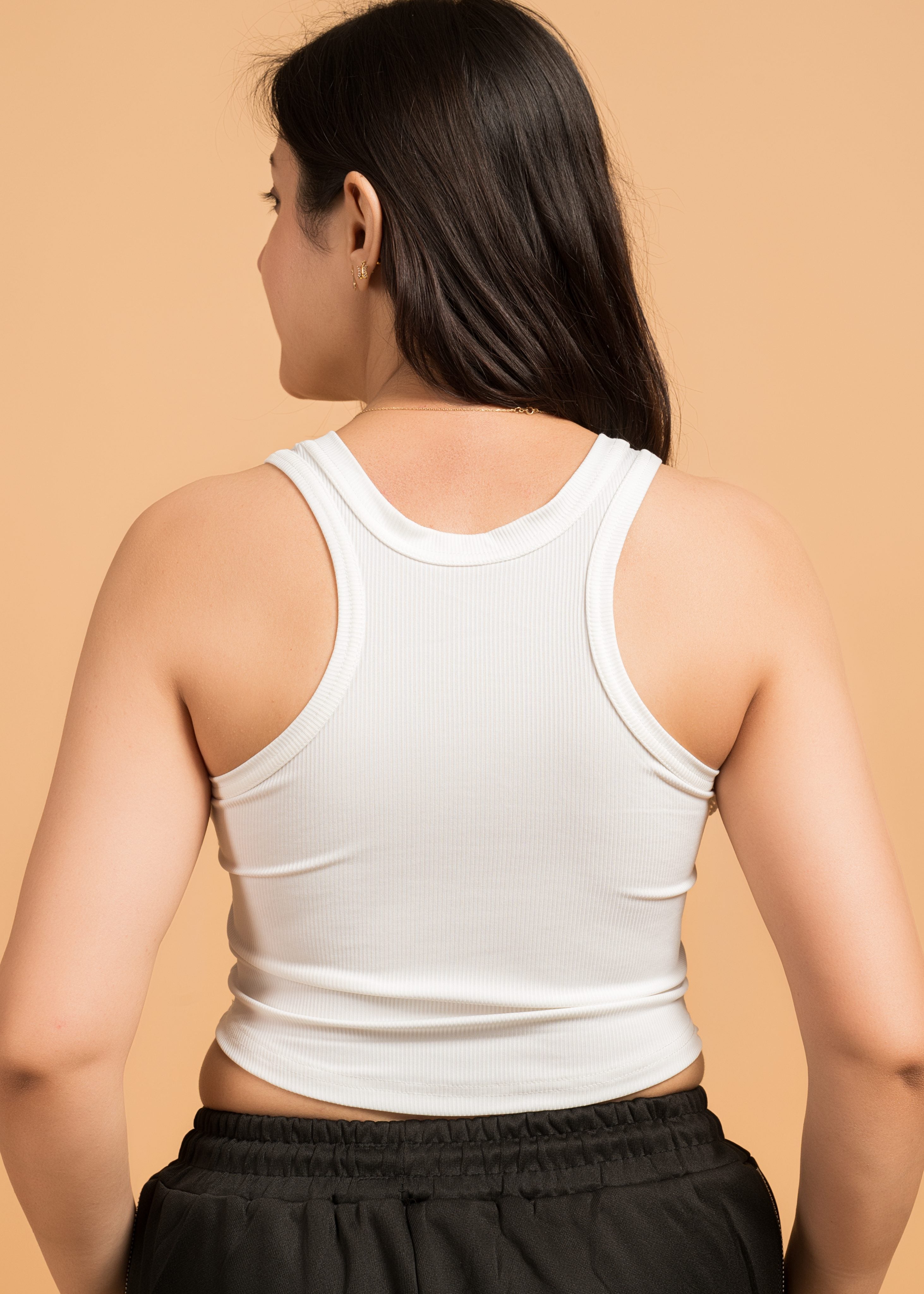 Bloom Beaded Crop Tank – White