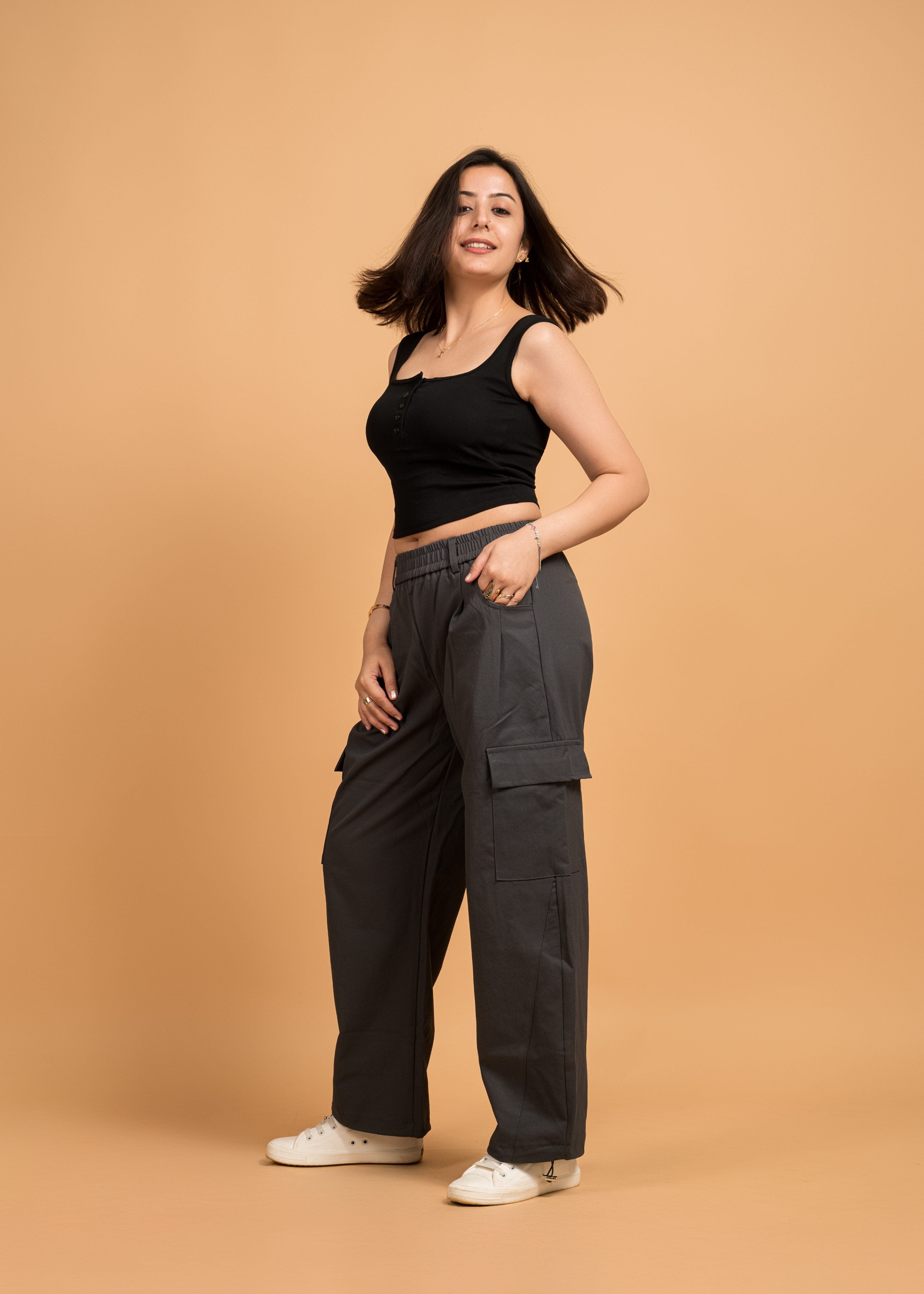 Grey Cargo Style Super soft Casual Pant