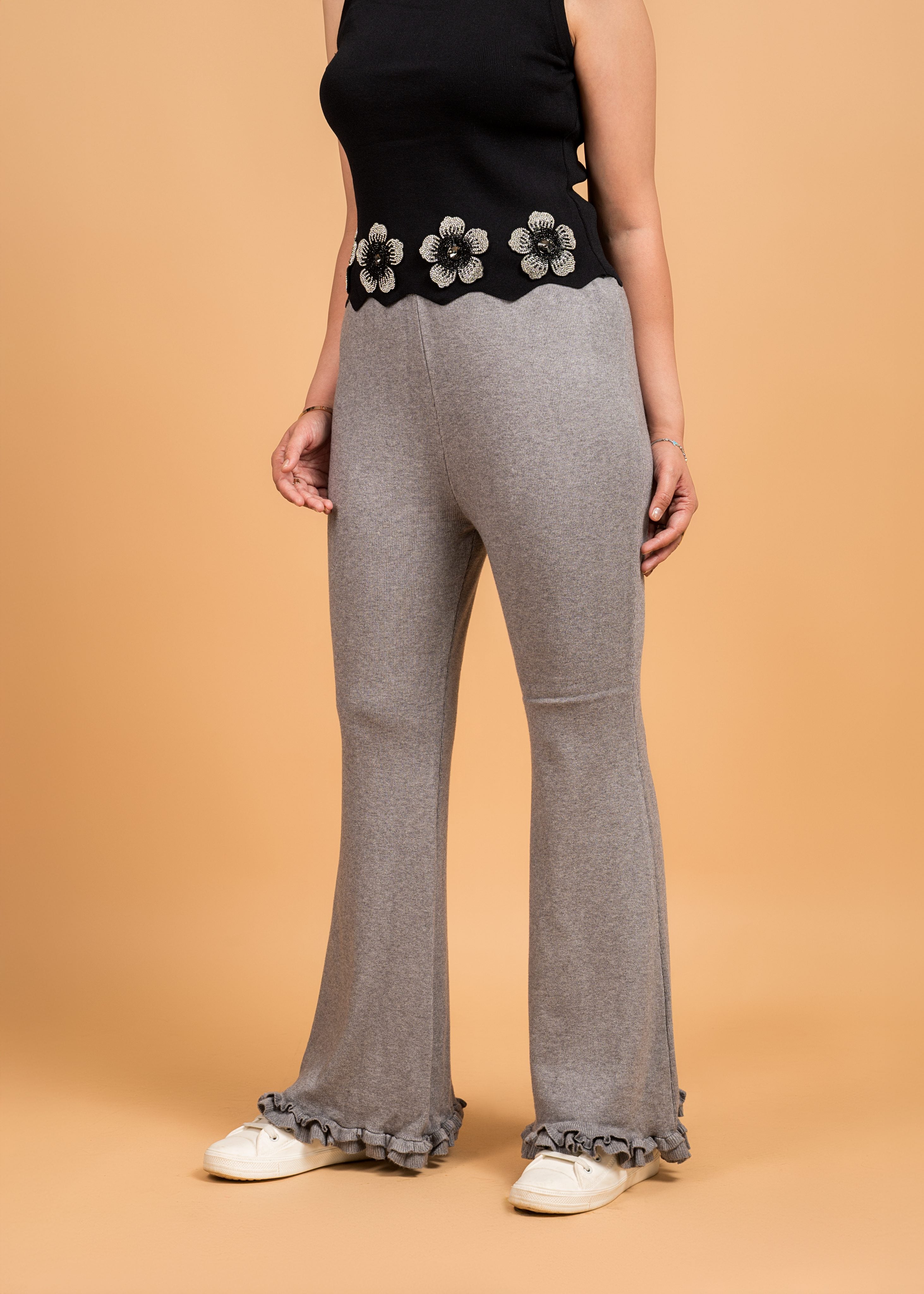 Grey Bell Bottom Style Pant