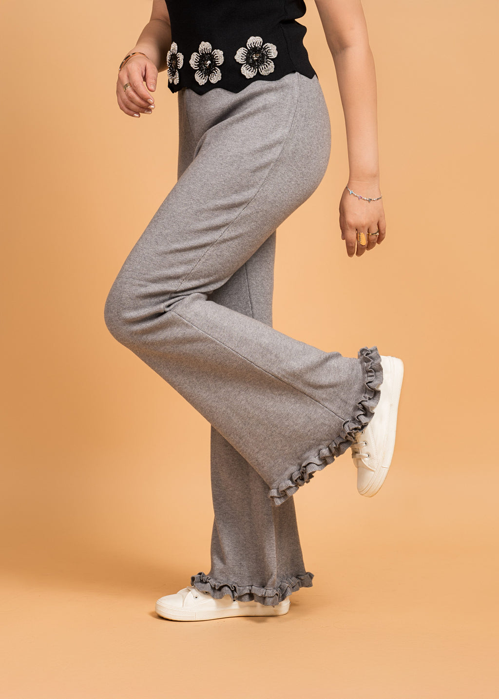 Grey Bell Bottom Style Pant