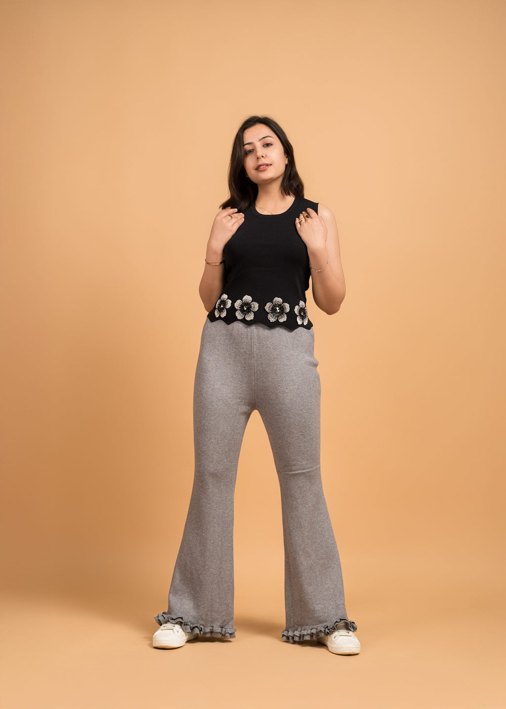 Grey Bell Bottom Style Pant