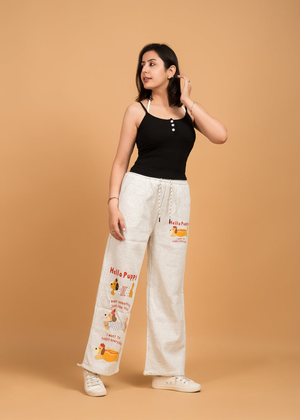 White Casual Pajama Style Imported Prints