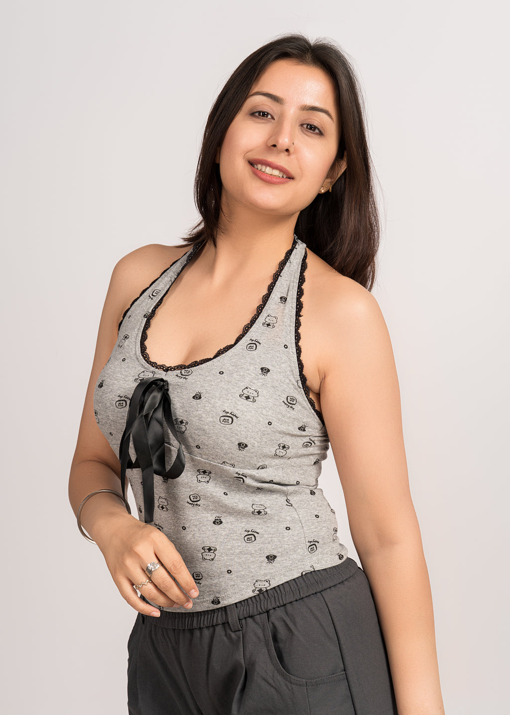 Playful Lace Bow Tank