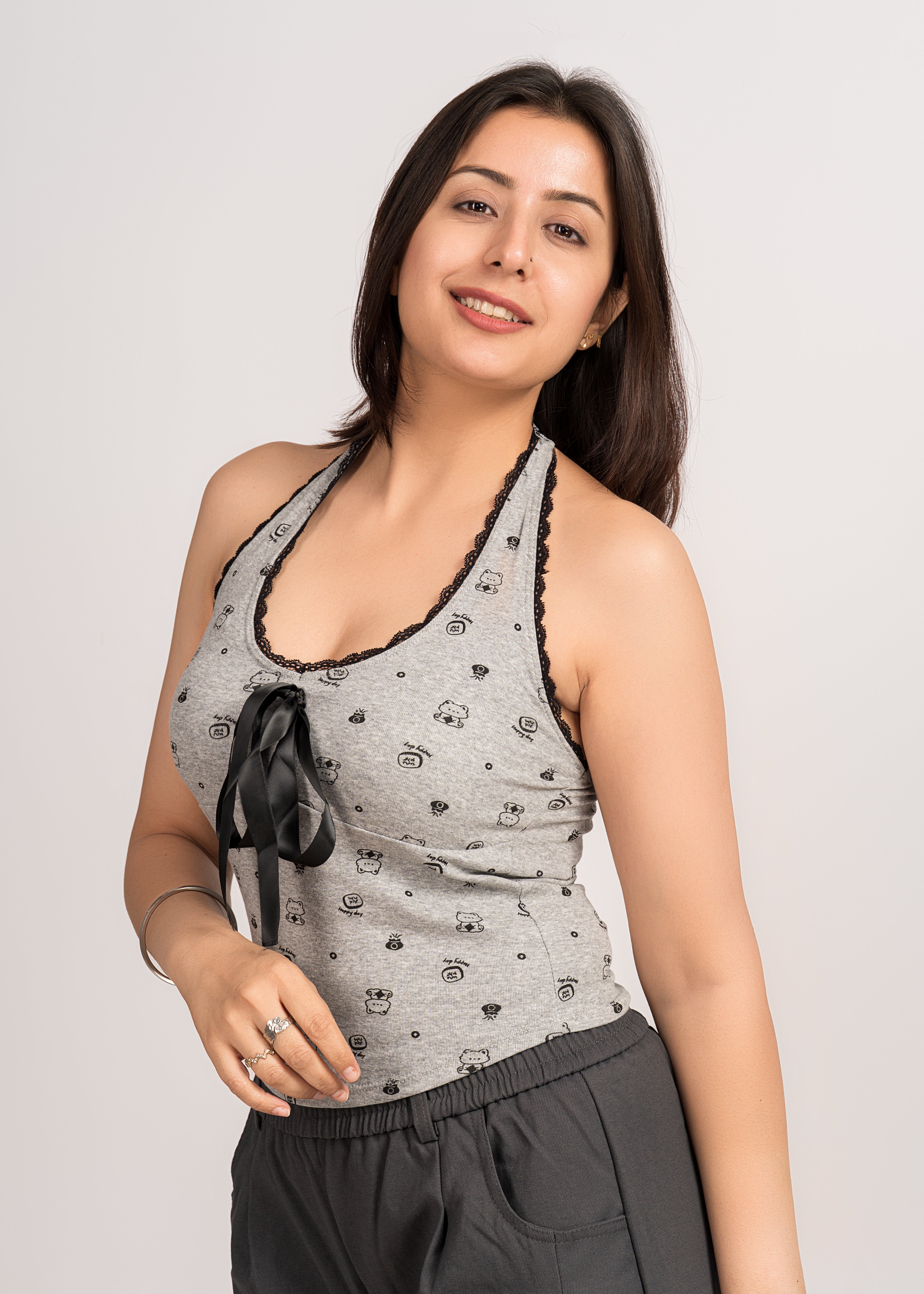 Playful Lace Bow Tank