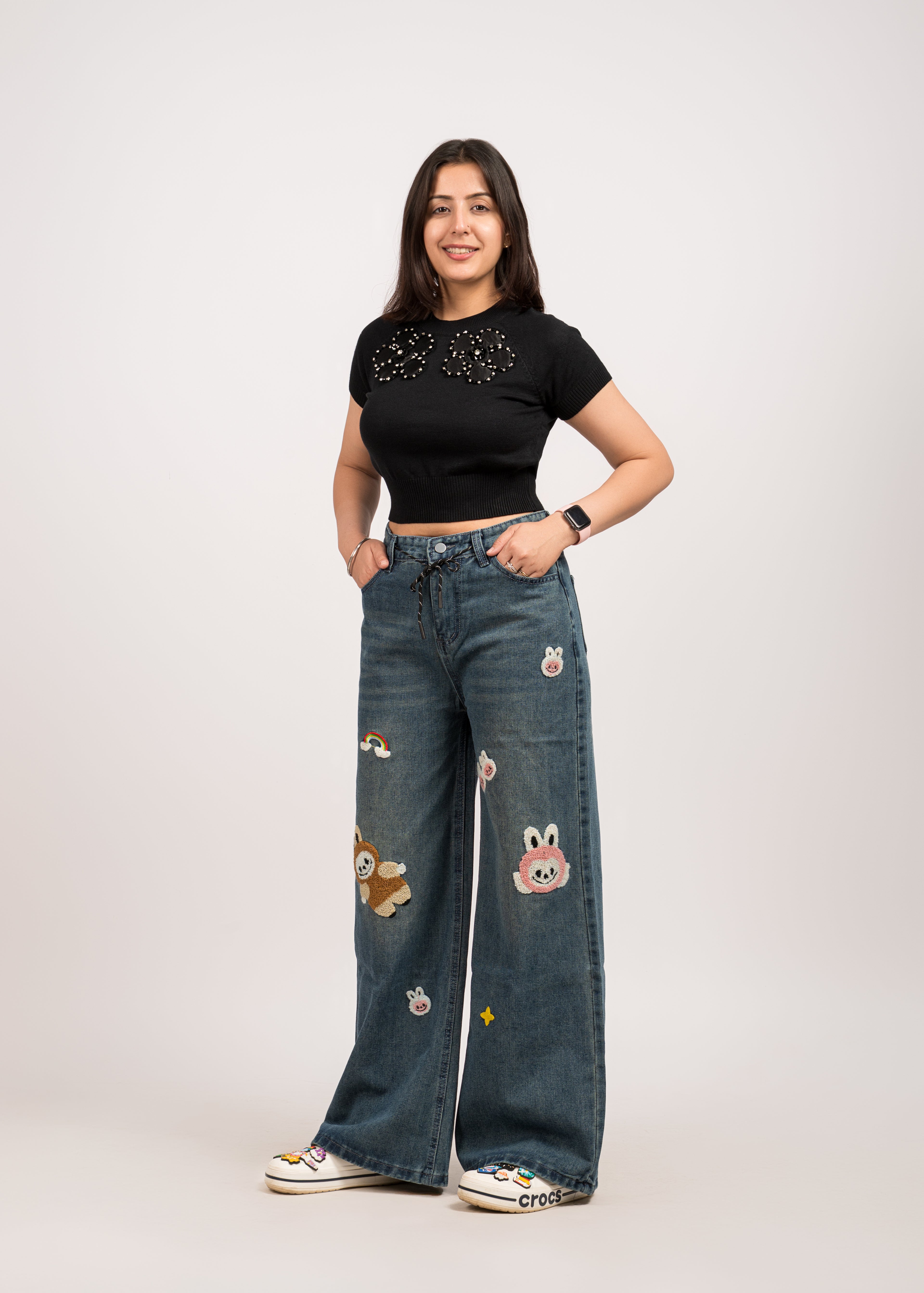Bunny Patch Denim Bottom