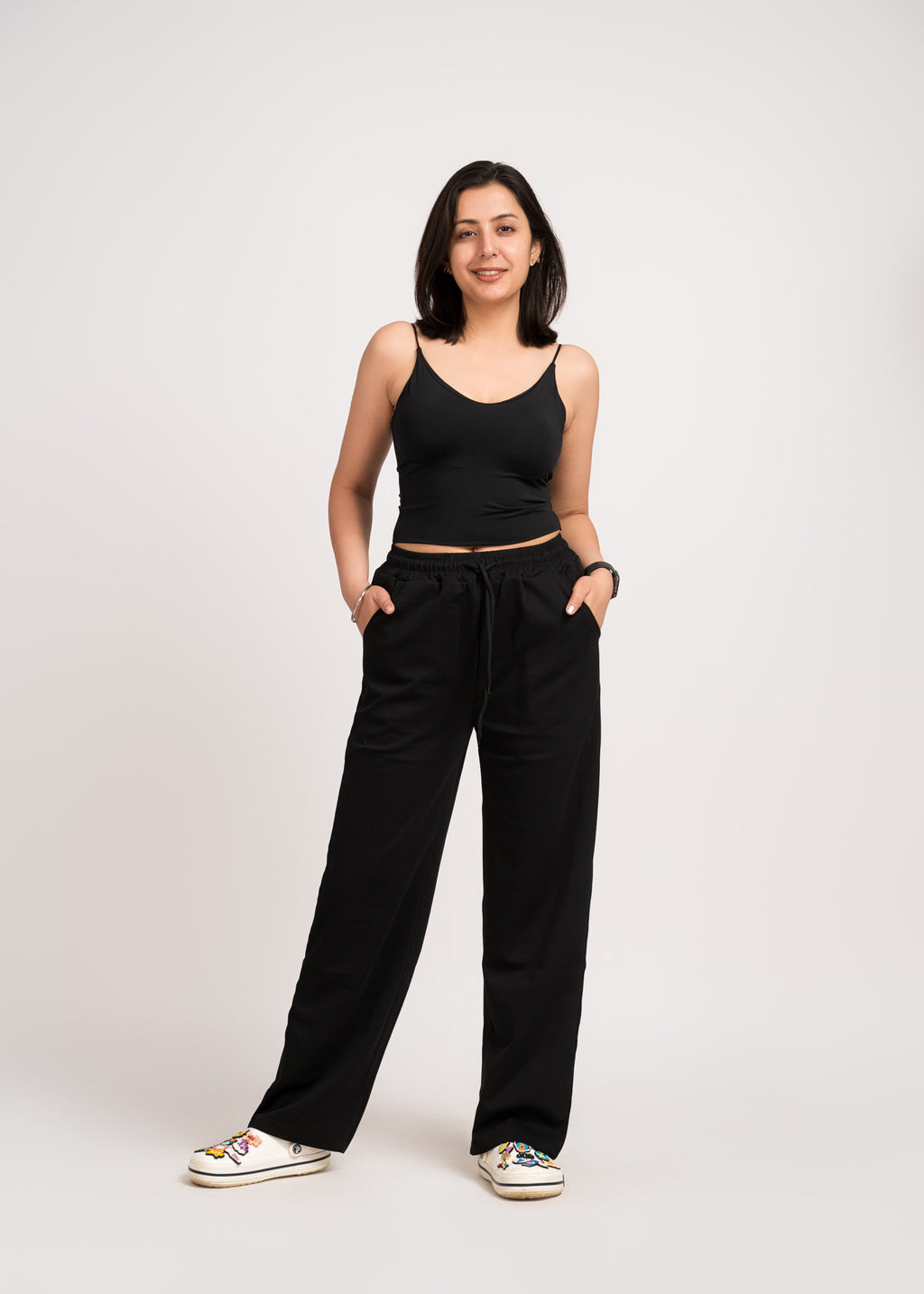 Black Pajama Style woolen Pants