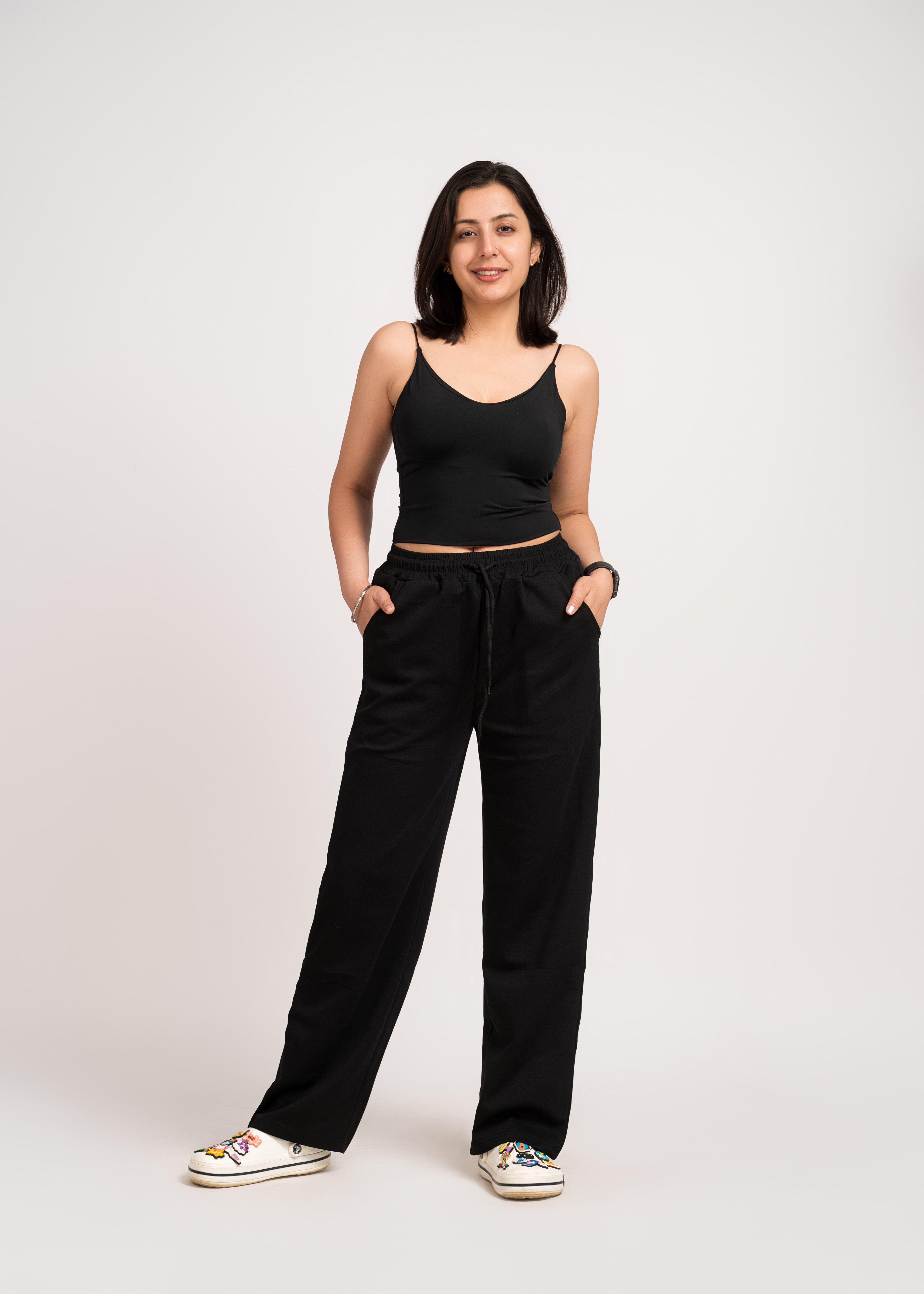 Black Pajama Style woolen Pants