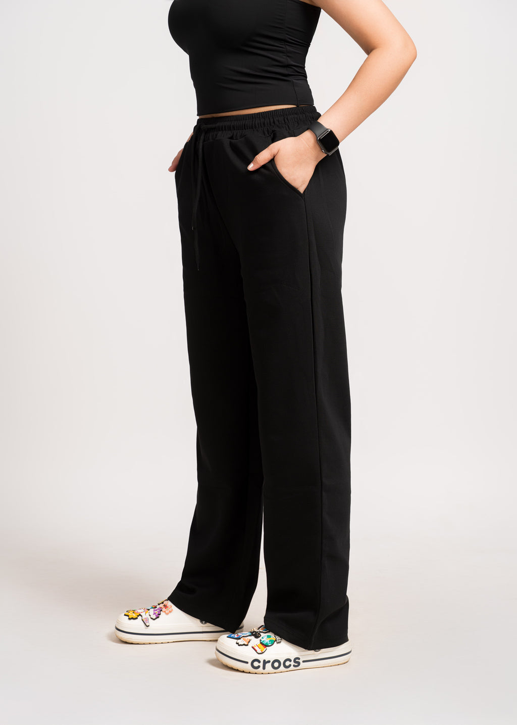 Black Pajama Style woolen Pants