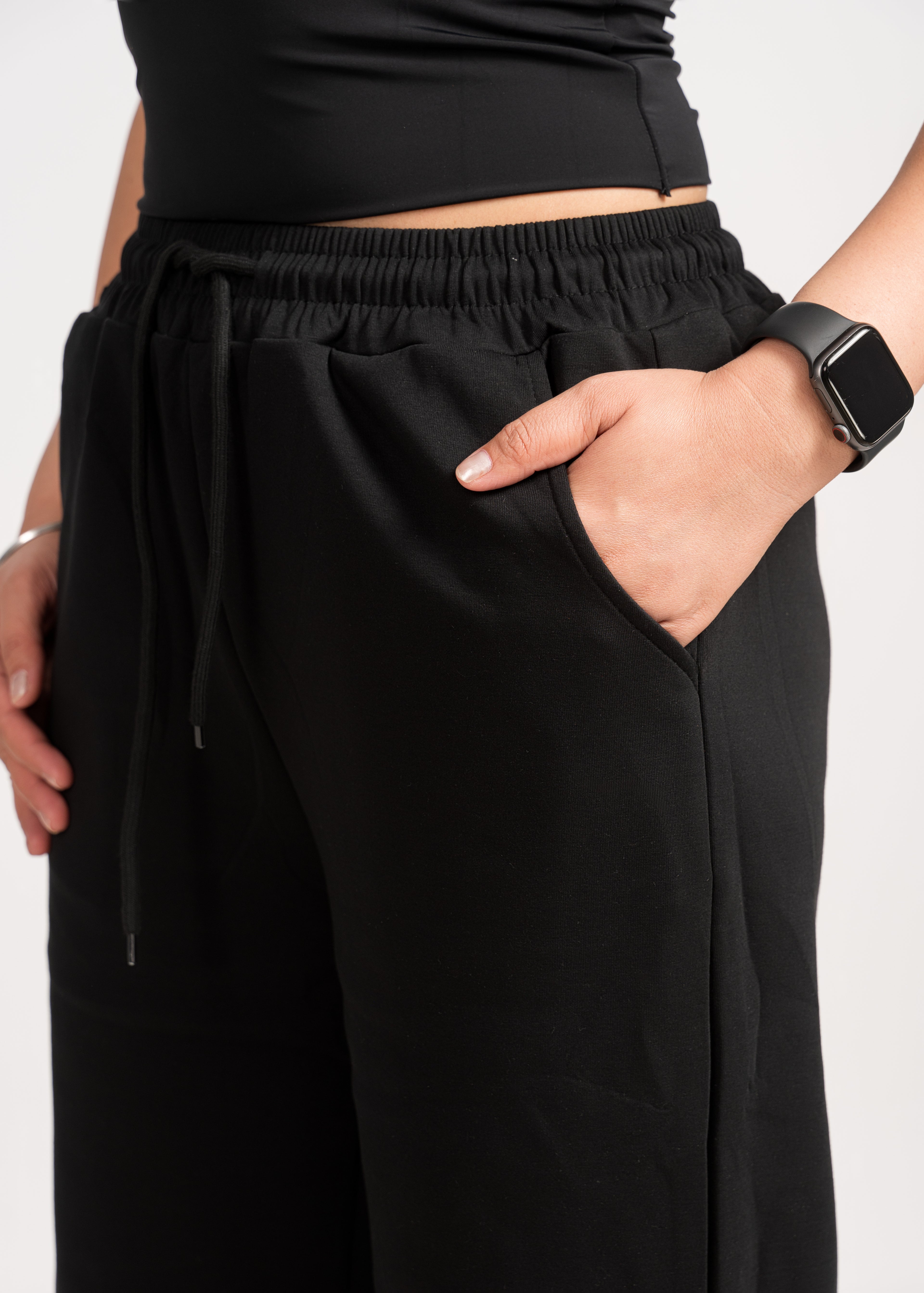 Black Pajama Style woolen Pants