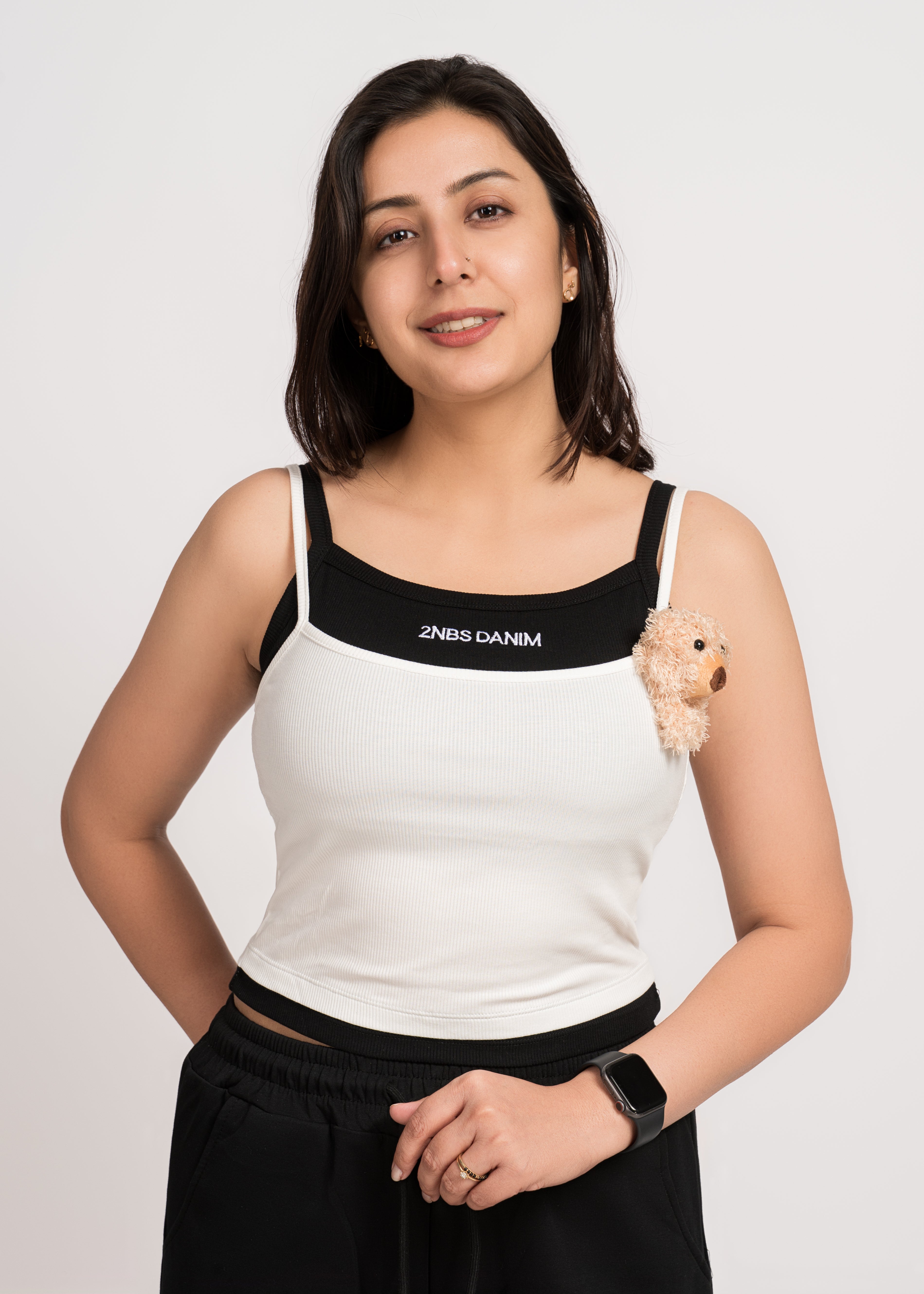 White and Black Cute Tank Top