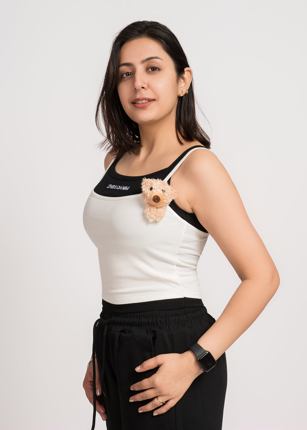 White and Black Cute Tank Top