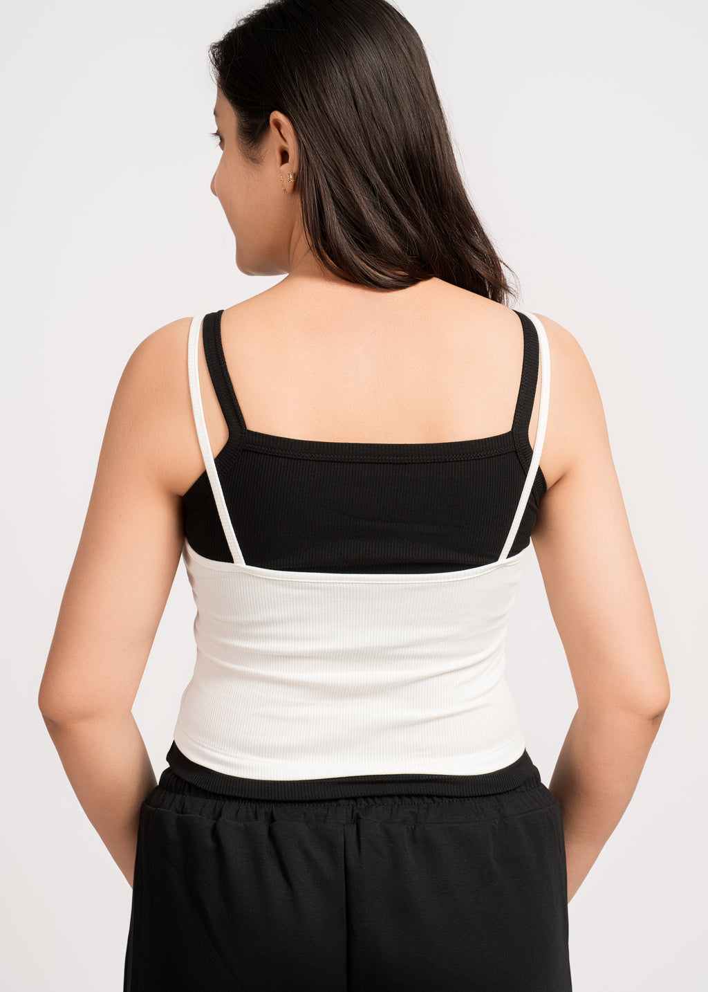 White and Black Cute Tank Top