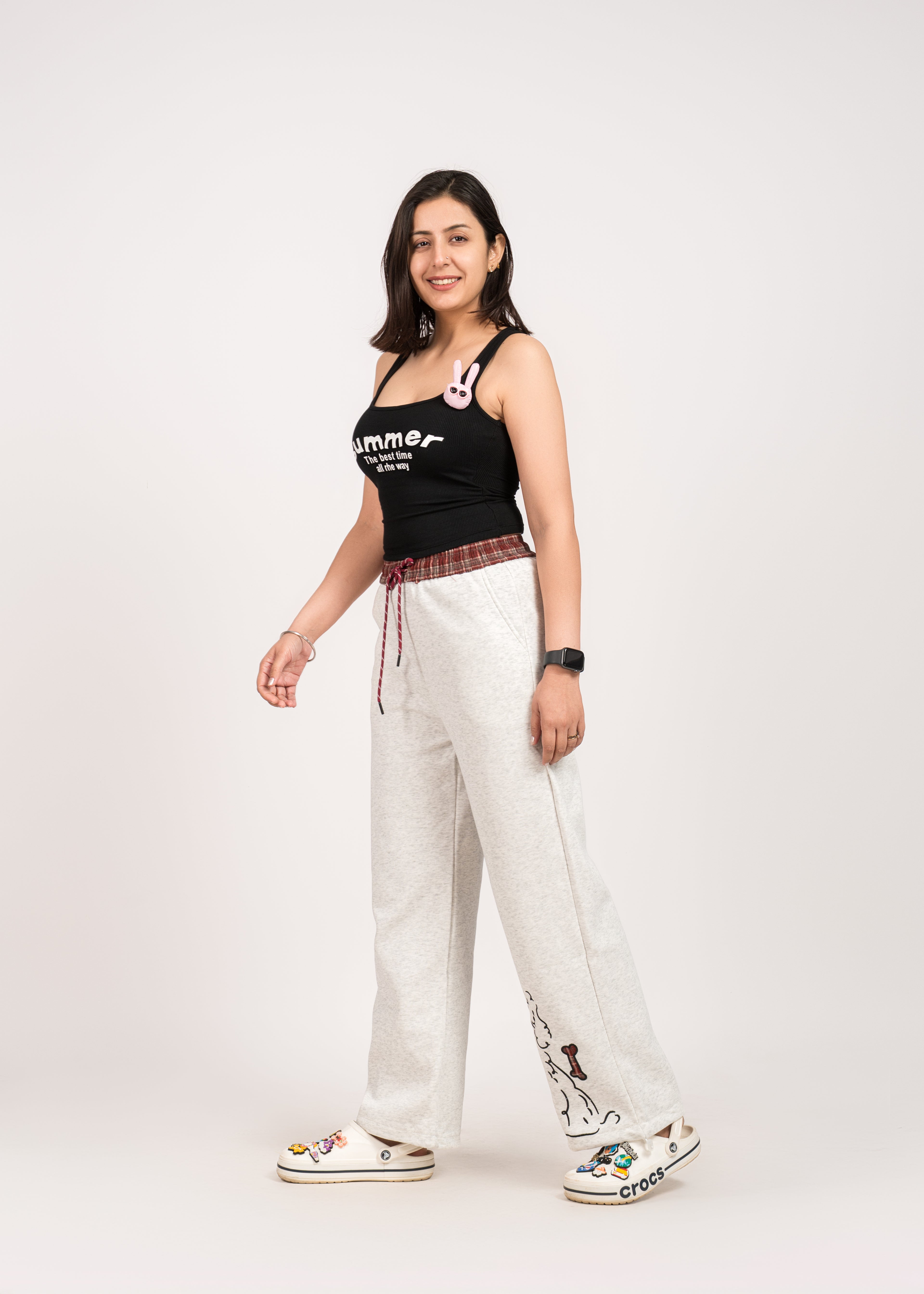 White Casual Comfy Pants