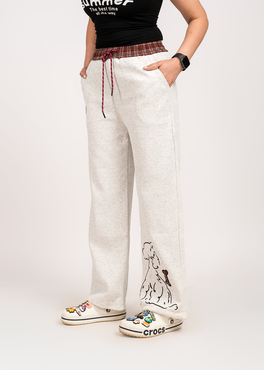 White Casual Comfy Pants
